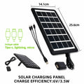 Painel Solar de Carregamento USB 6V 3.5W com Cabo Tipo-C, Lightning e Micro USB, Inclui Suporte