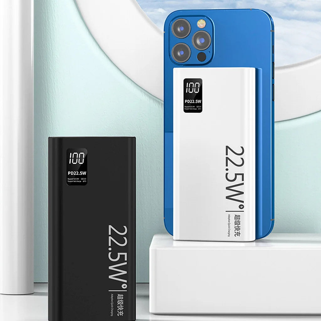Carregador Portátil 20000mAh Turbo com Tela LCD: 100% Original