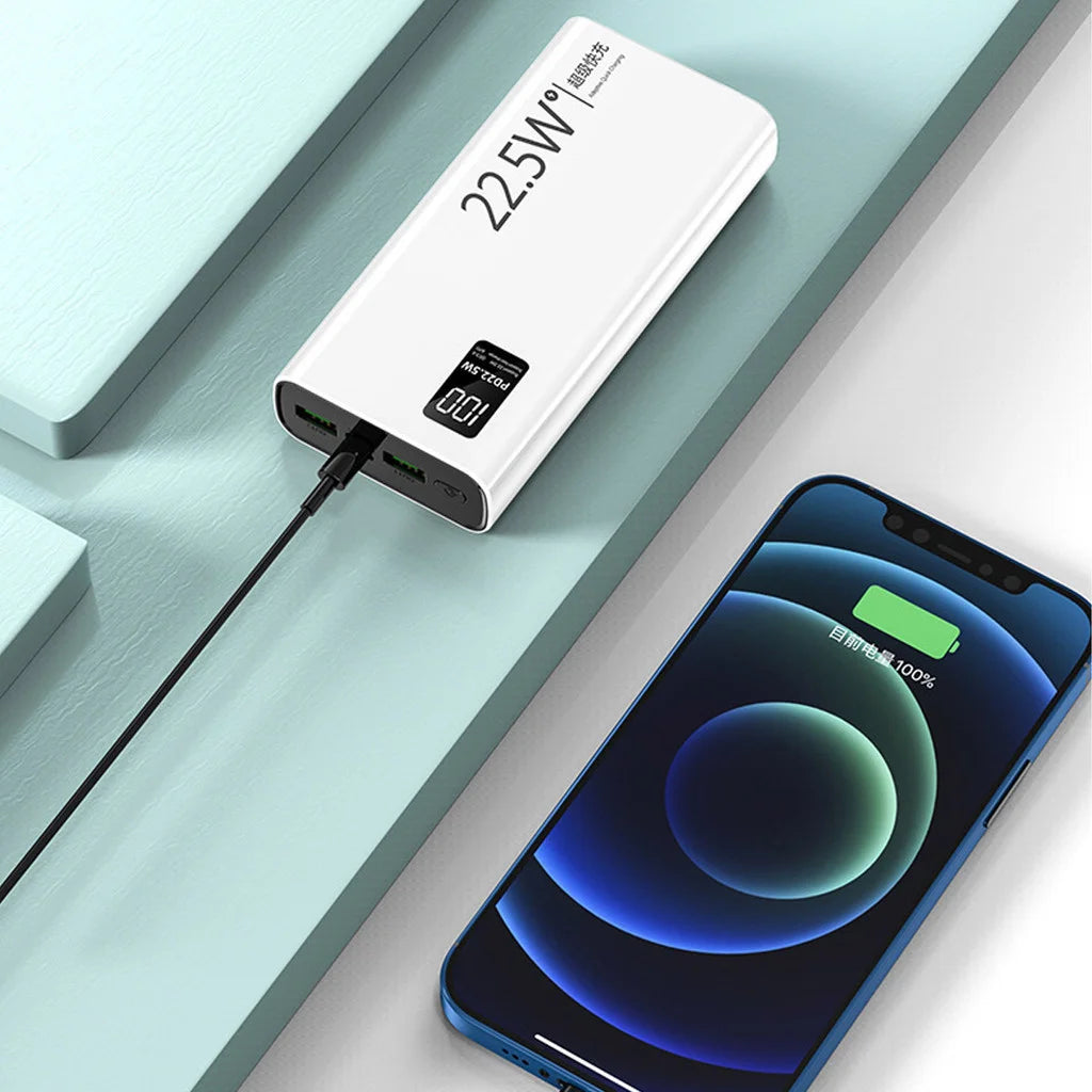 Carregador Portátil 20000mAh Turbo com Tela LCD: 100% Original