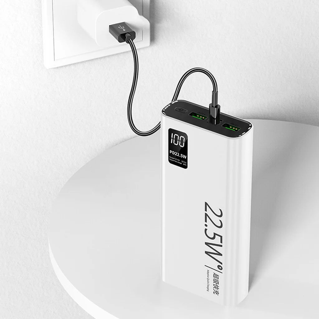 Carregador Portátil 20000mAh Turbo com Tela LCD: 100% Original