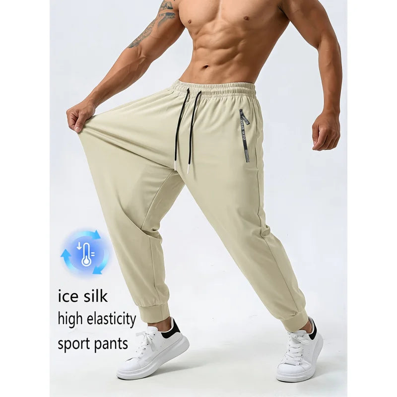 Calça de Seda com Zíper