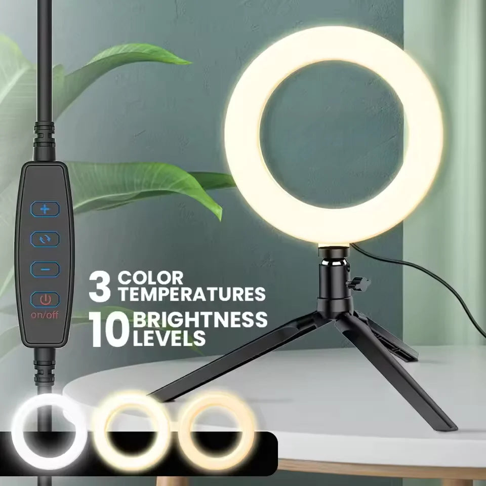 Ring Light LED USB de com Tripé