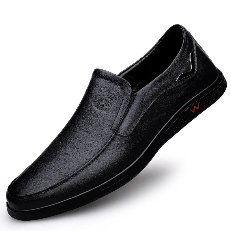sapatos Clohoo camadas de couro com fundo de borracha