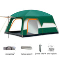 Tenda de Camping Tipo Tunnel para 3-12 Pessoas, com 2 Quartos, Proteção UV, Impermeável e Dobráve