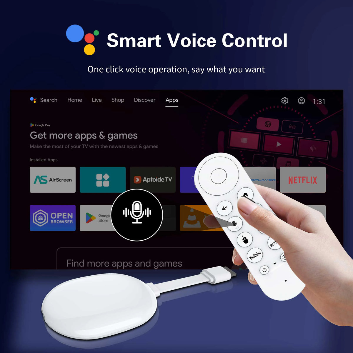 Chromecast Versão Global Android 14TV Stick Q2 Ultra 4K HDR Allwinner H313 Comando à Distância por voz BT5.X Chromecast Wifi 6 2G 16G