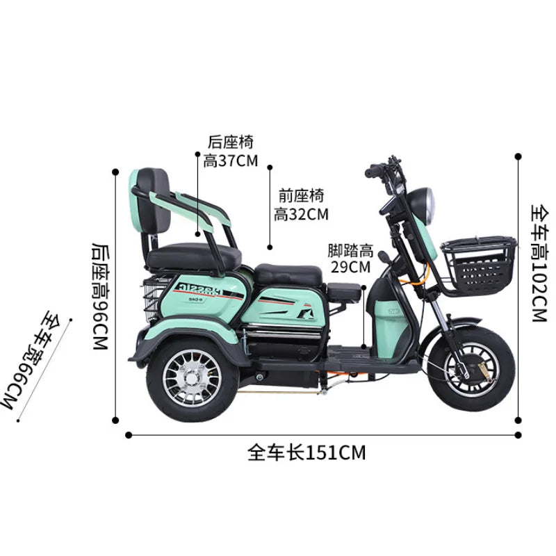 Scooter de mobilidade de 3 rodas para adultos 1000W 60V