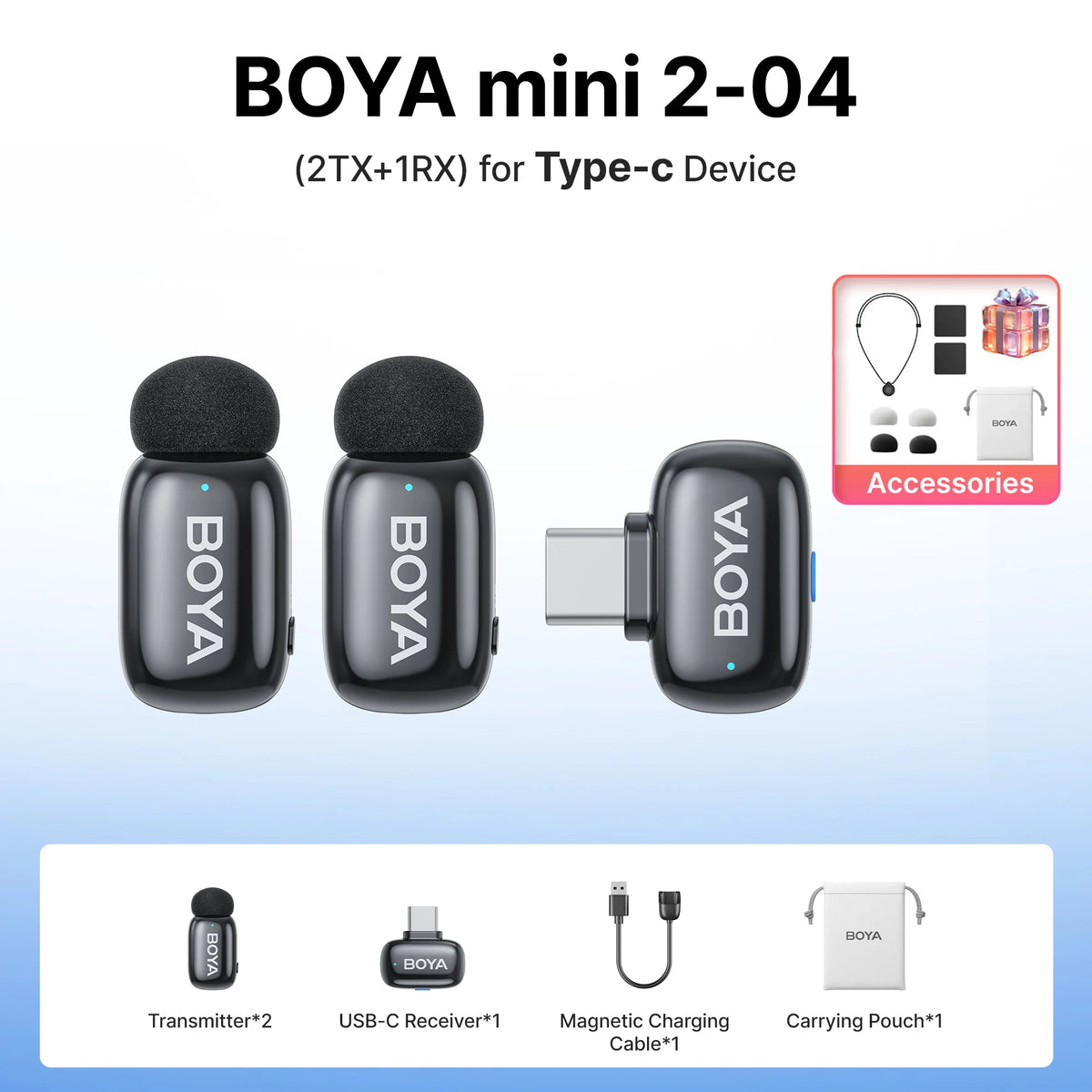 Microphone BOYA Mini 2 Mic USB-C Phone