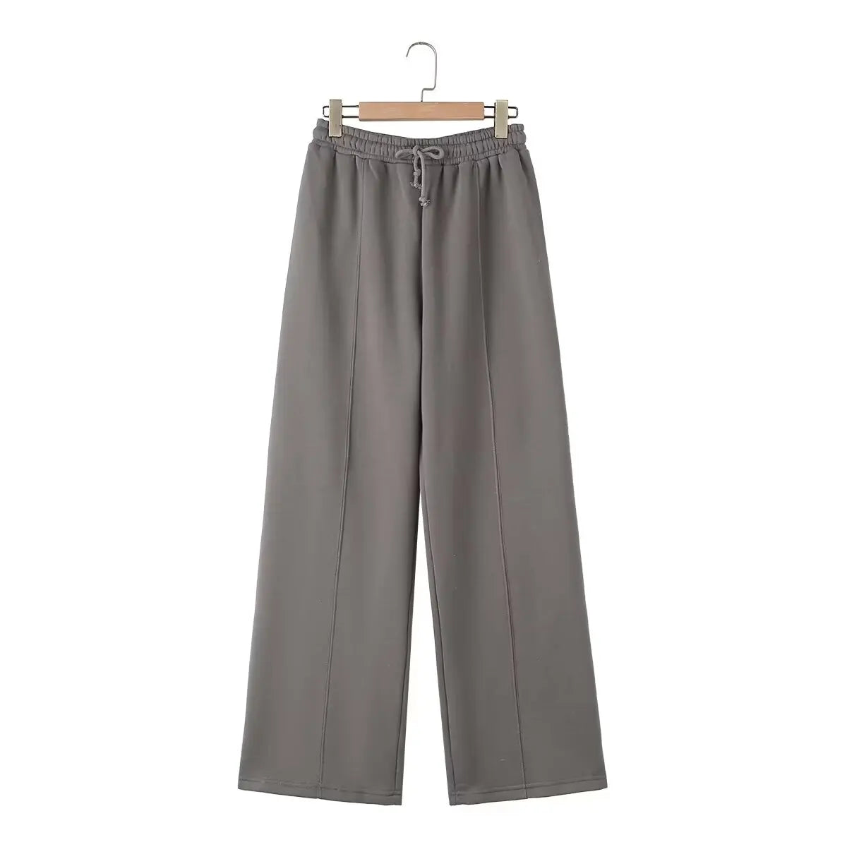 Conjunto Jaqueta Moletom + Cintura Alta Rendas até Calças de Perna Larga Street Wear