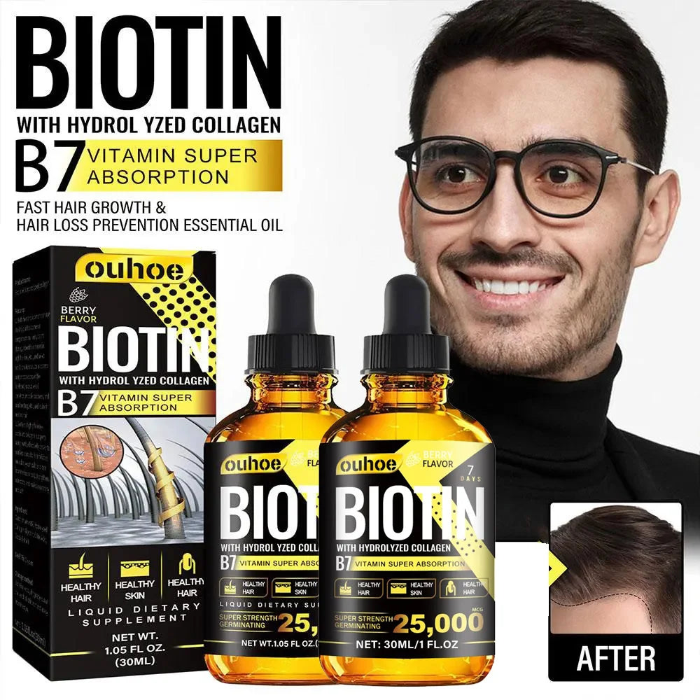 Óleo com Vitamina de Colágeno OUHOE B7 Ante Queda e Perda de Cabelos