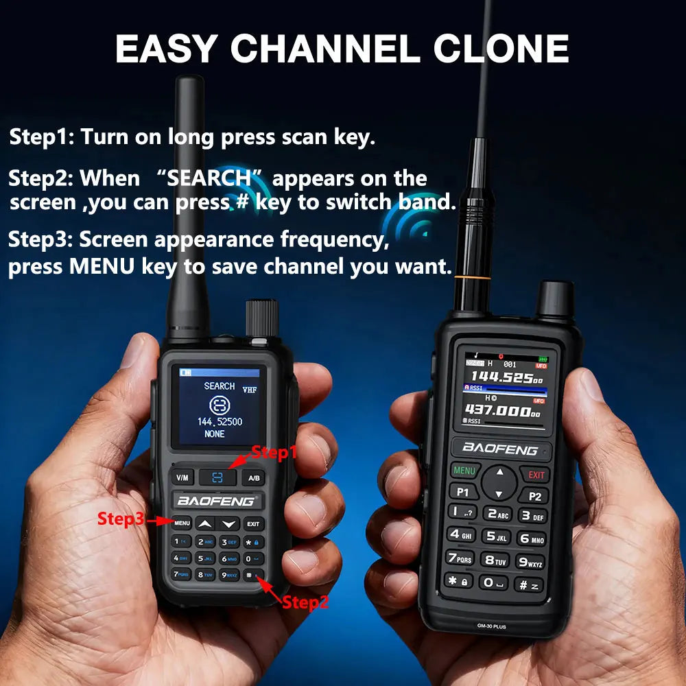 BAOFENG UV-5R Mini Walkie Talkie com Programação Bluetooth, Frequência Dual PTT, Tipo-C, AM FM