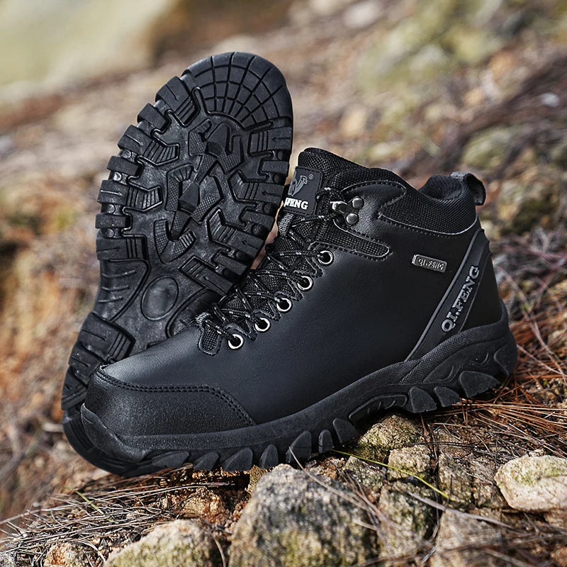 Botas de Couro Qifeng Unisex Resistente a Terrenos Adversos