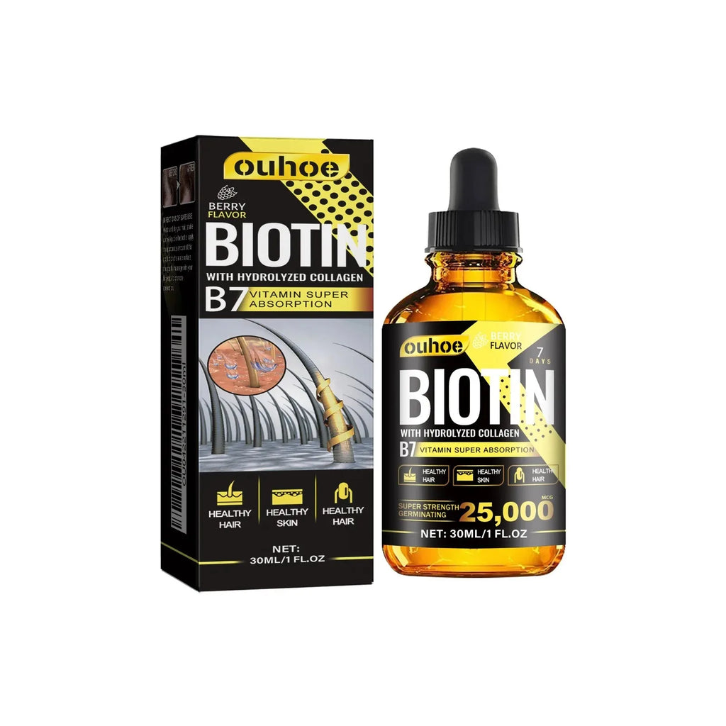 Óleo com Vitamina de Colágeno OUHOE B7 Ante Queda e Perda de Cabelos