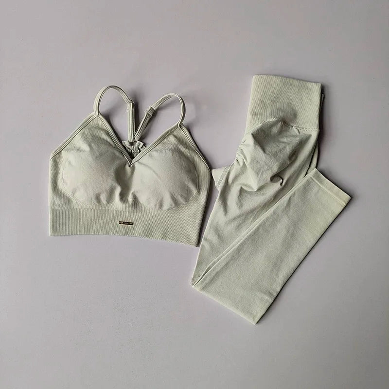 Conjunto de Exercício Peach de Cintura Alta com Efeito Levanta Bumbum