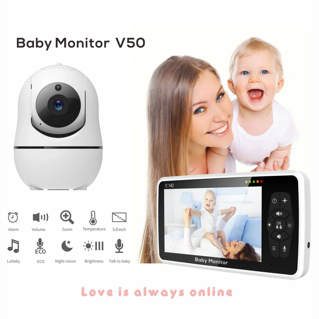 Novo monitor de Bebê com Vídeo de 5 Polegadas com Câmera e Audio