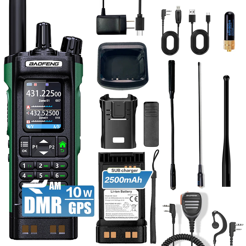 Baofeng DM-32UV DMR Rádio Digital GPS APRS Air Band Rx AES256 Gravação Tipo-C