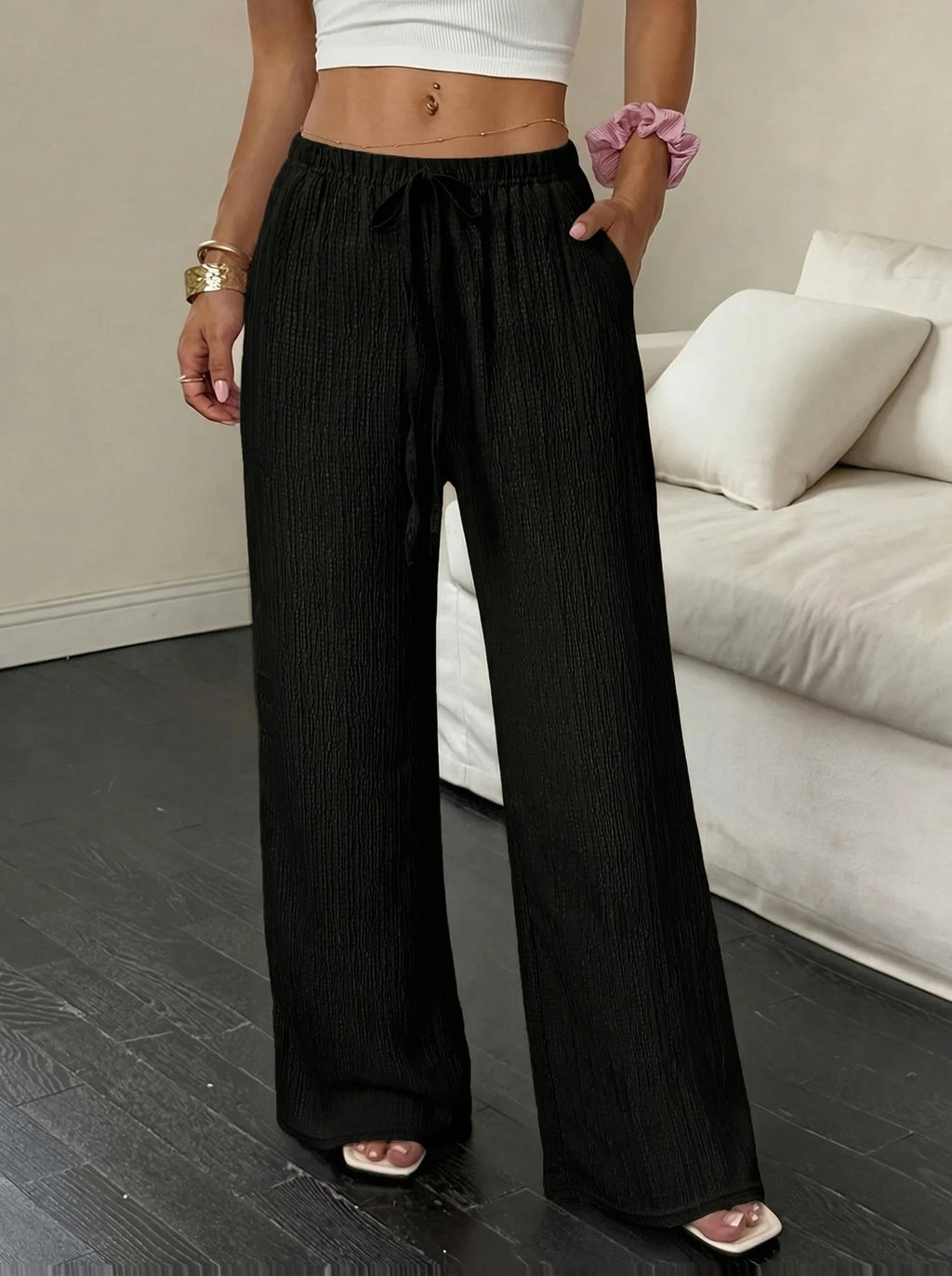 Calça Feminina Modelagem Wide Leg.
