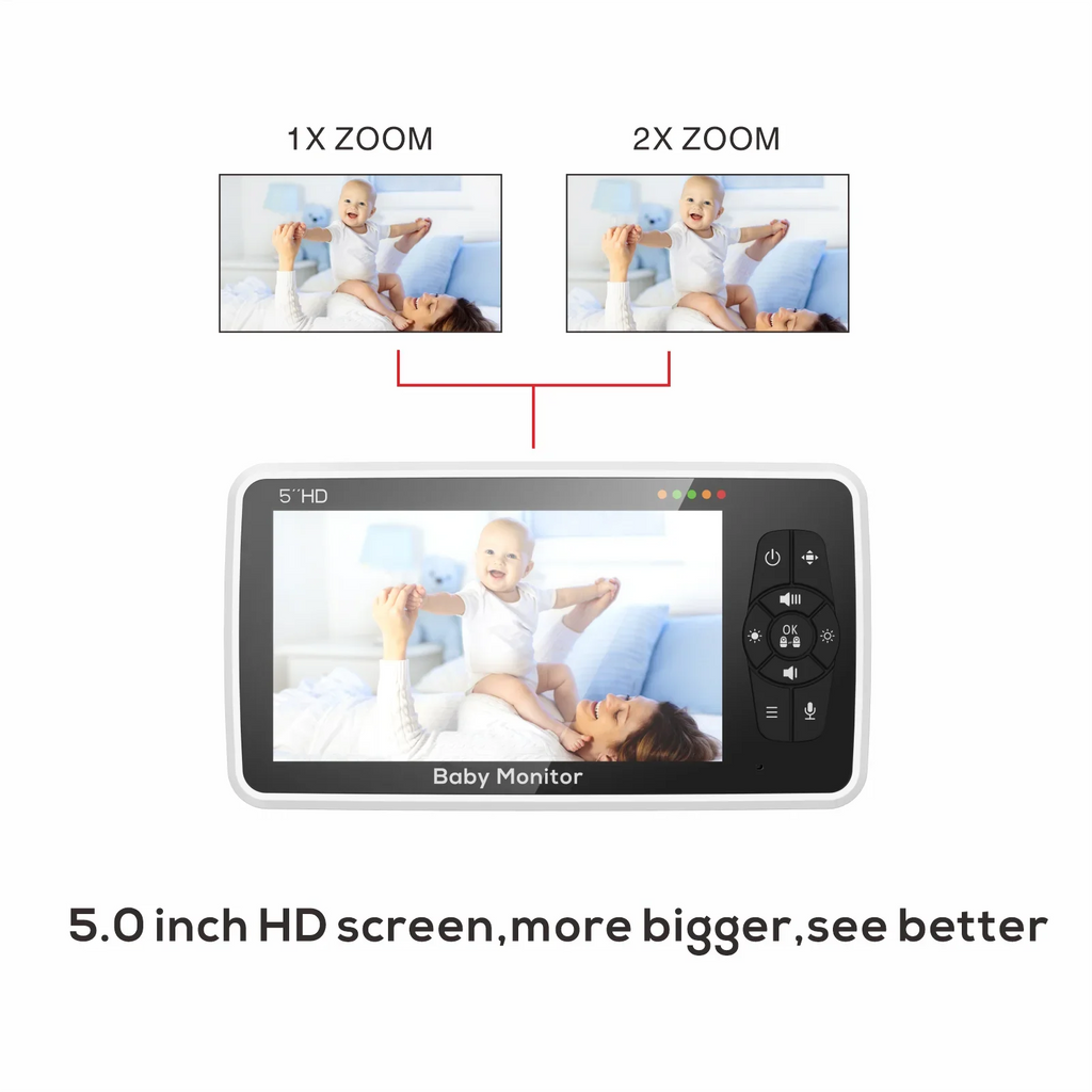 Novo monitor de Bebê com Vídeo de 5 Polegadas com Câmera e Audio