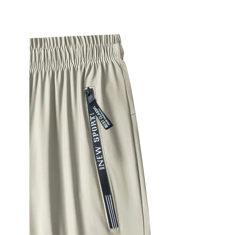 Calça de Seda com Zíper