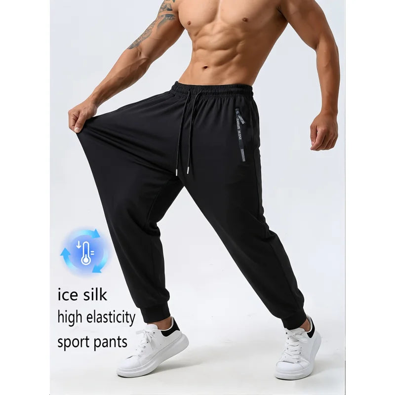 Calça de Seda com Zíper