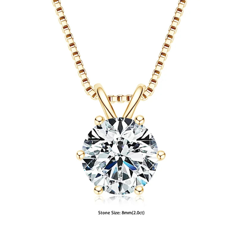 Colar Solitário + Pingente Certificado 0.5-5ct Moissanite Pingente