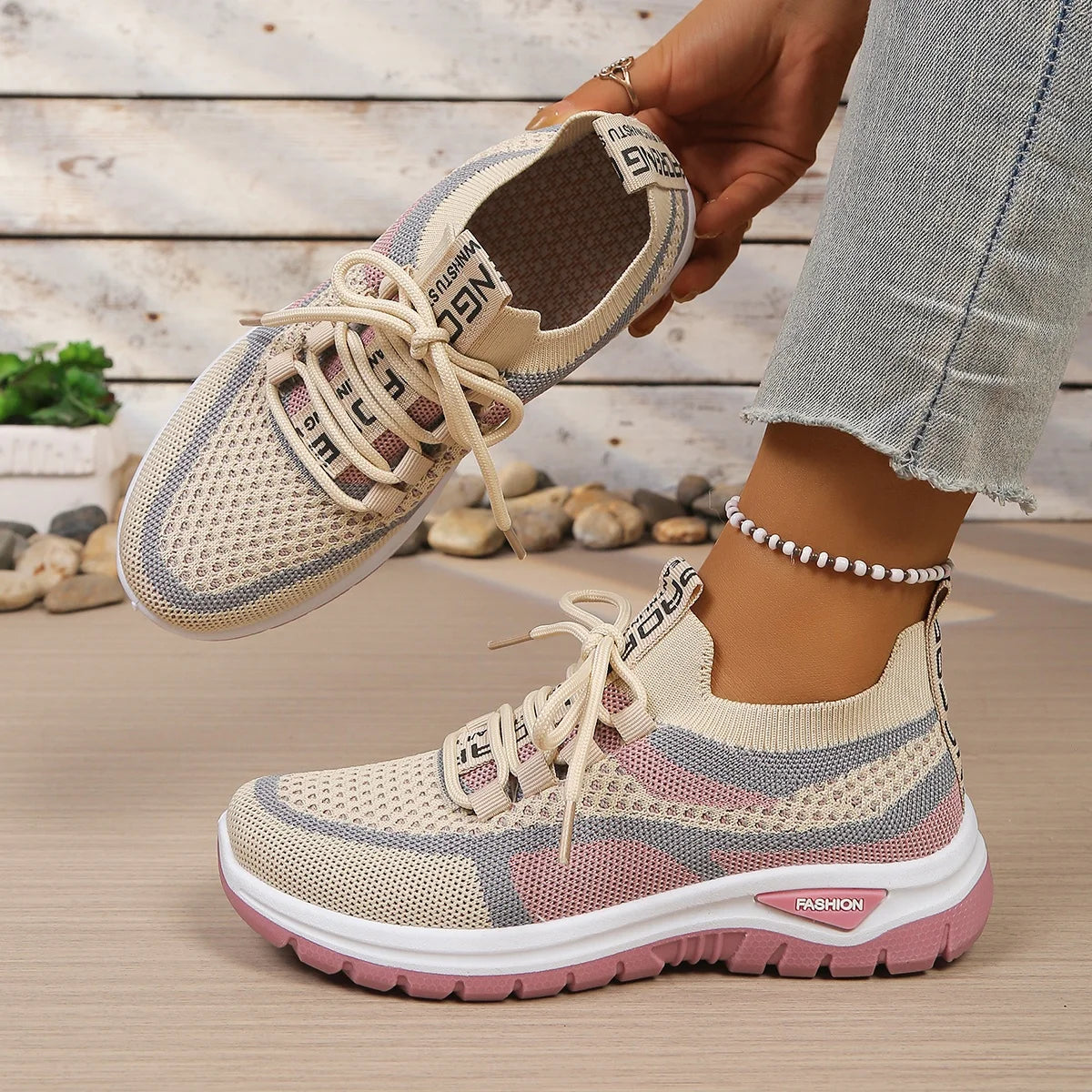 Ténis Bicolor Casual Feminino Modelo 2026