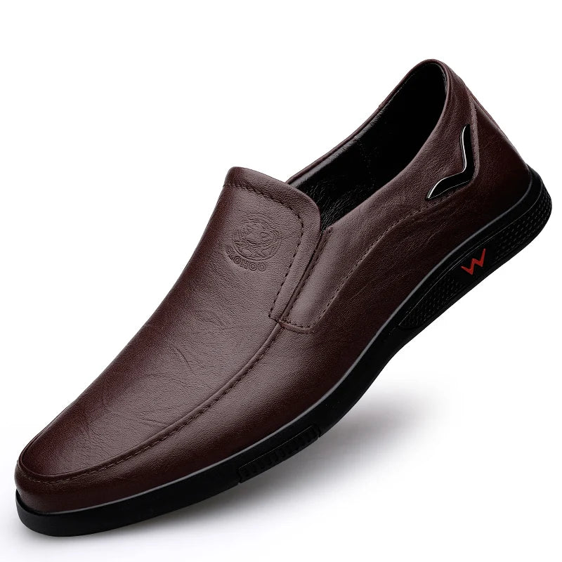 sapatos Clohoo camadas de couro com fundo de borracha