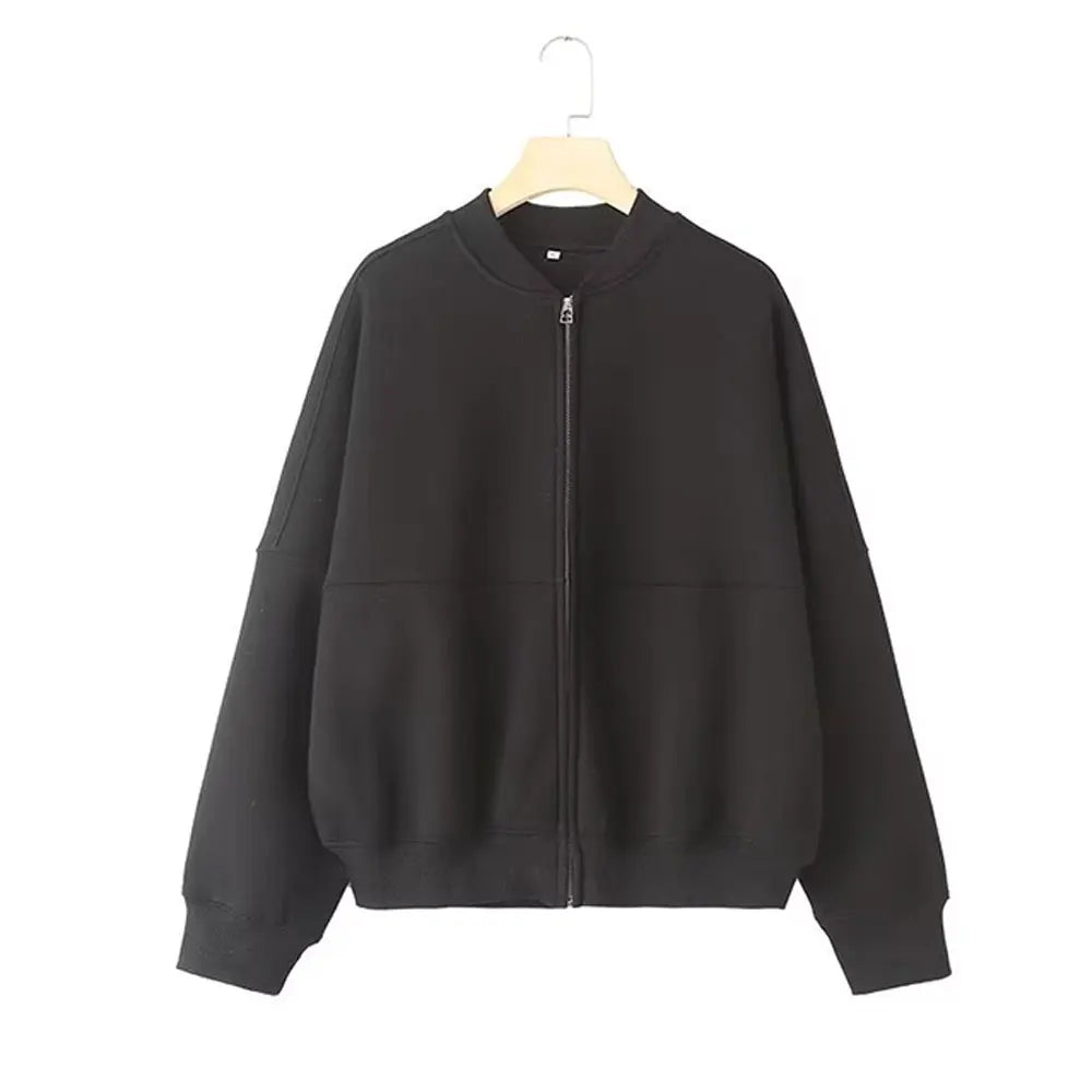 Conjunto Jaqueta Moletom + Cintura Alta Rendas até Calças de Perna Larga Street Wear