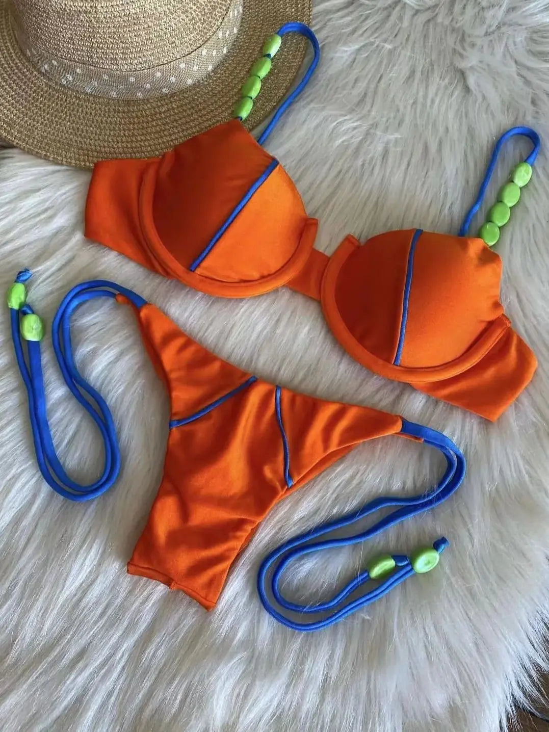 Cunjunto de Maiô Sexy Bush up Bikini Cintura Baixa