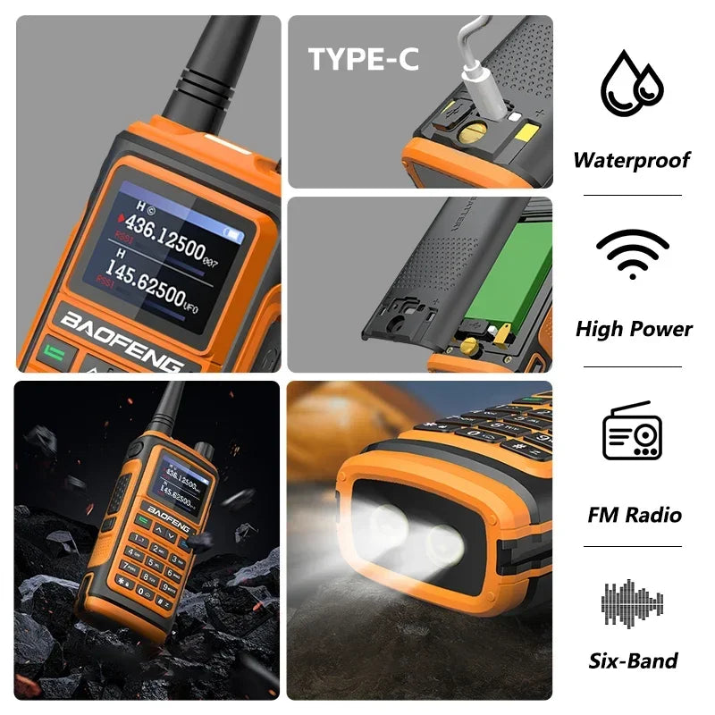 Baofeng UV 17 Pro GPS Walkie Talkie Air Band Alta Potência Tipo USB C