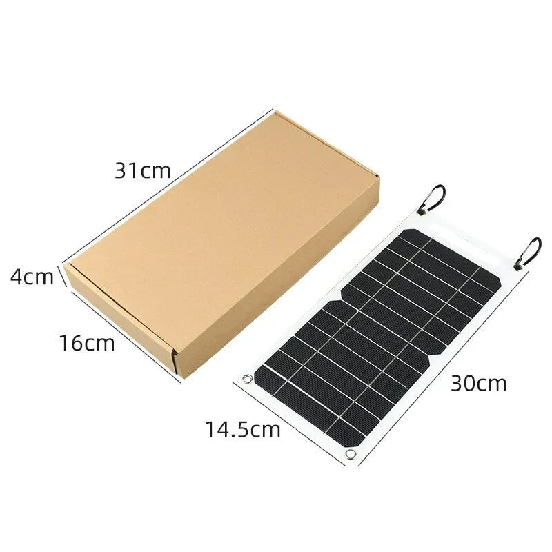 Painel Solar Portátil 5V USB Tipo-C: Kit Flexível e Leve para Carregamentos, Carros, Camping, Caminhadas e Power Banks - IP65