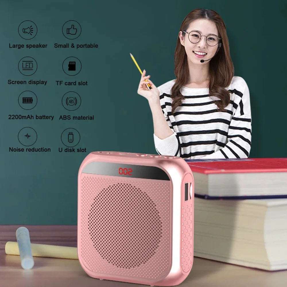 Amplificador de Voz Portátil Megafone com Microfone Recarregável Ultraleve Alto-falante
