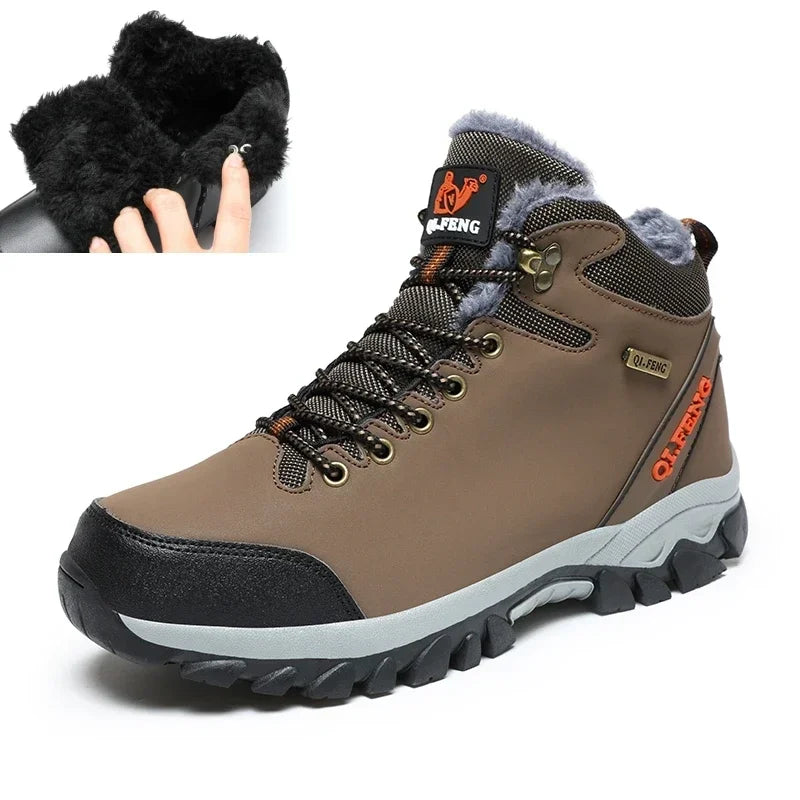 Botas de Couro Qifeng Unisex Resistente a Terrenos Adversos