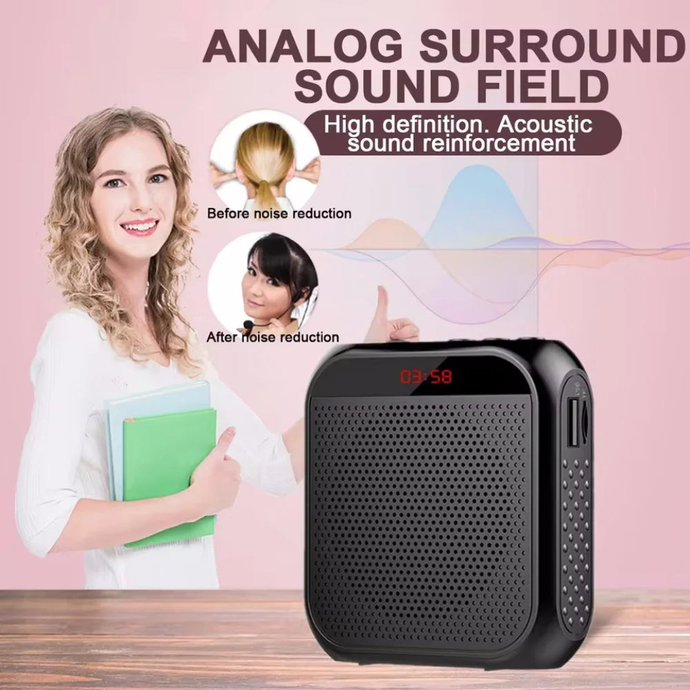 Amplificador de Voz Portátil Megafone com Microfone Recarregável Ultraleve Alto-falante