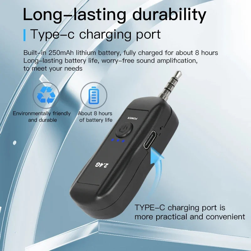 Microfone Sem Fio 2.4g Amplificador de Voz de Alta Qualidade com Cancelamento de Ruído
