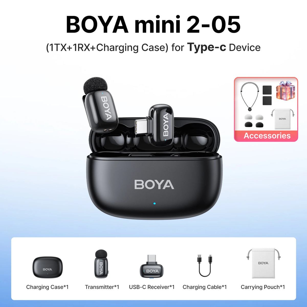 Microphone BOYA Mini 2 Mic USB-C Phone
