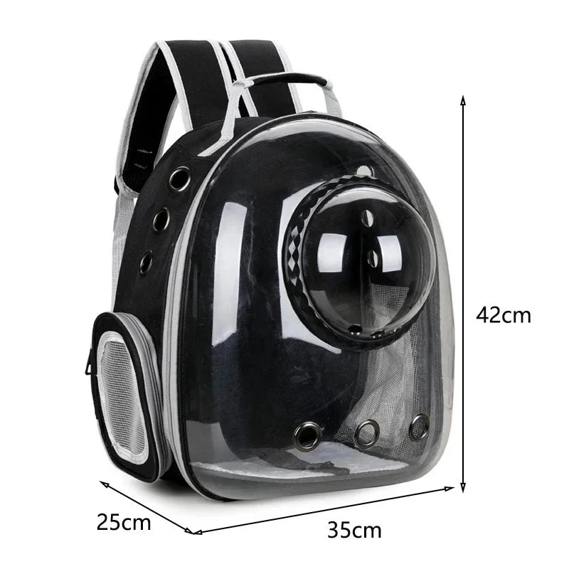 Mochila Transparente para Transporte de Animais de Estimação, Respirável e Portátil, para Cães, Gatos e Filhotes