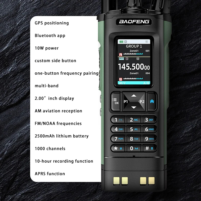 Baofeng DM-32UV DMR Rádio Digital GPS APRS Air Band Rx AES256 Gravação Tipo-C