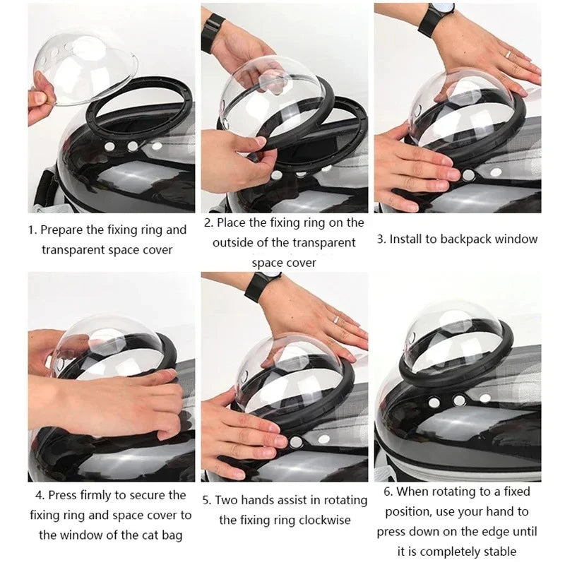 Mochila Transparente para Transporte de Animais de Estimação, Respirável e Portátil, para Cães, Gatos e Filhotes