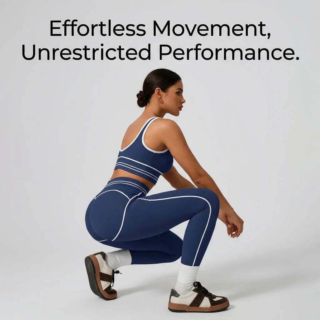 Conjunto Sem Costura de Cintura Alta Activewear para Ginásio treino fitness