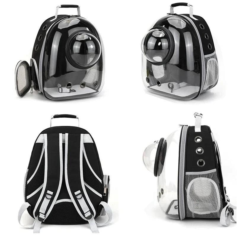 Mochila Transparente para Transporte de Animais de Estimação, Respirável e Portátil, para Cães, Gatos e Filhotes