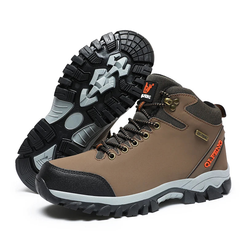 Botas de Couro Qifeng Unisex Resistente a Terrenos Adversos