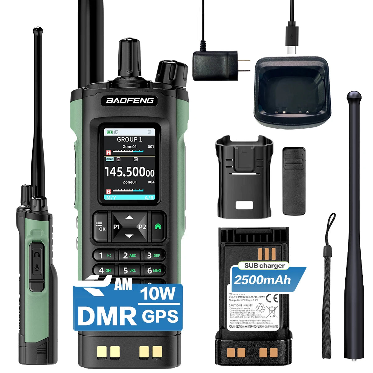 Baofeng DM-32UV DMR Rádio Digital GPS APRS Air Band Rx AES256 Gravação Tipo-C