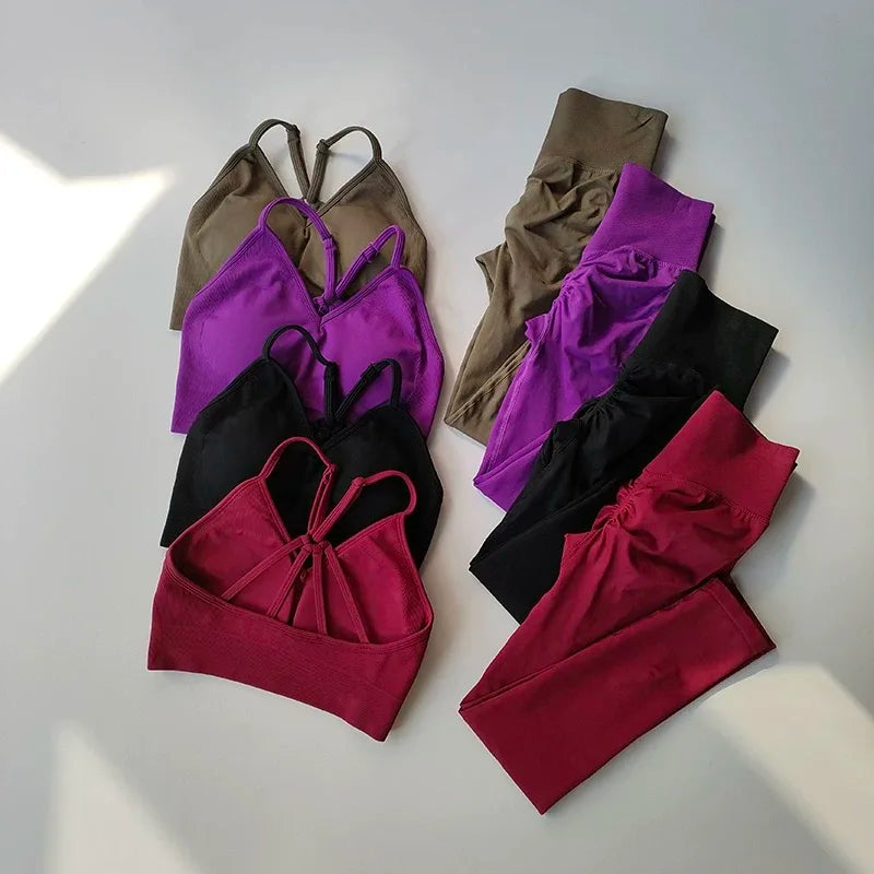 Conjunto de Exercício Peach de Cintura Alta com Efeito Levanta Bumbum