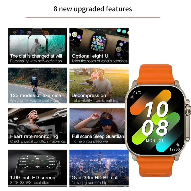 Relógio Smartwatch para Android e iOS, Tela HD de 2,01 Polegadas