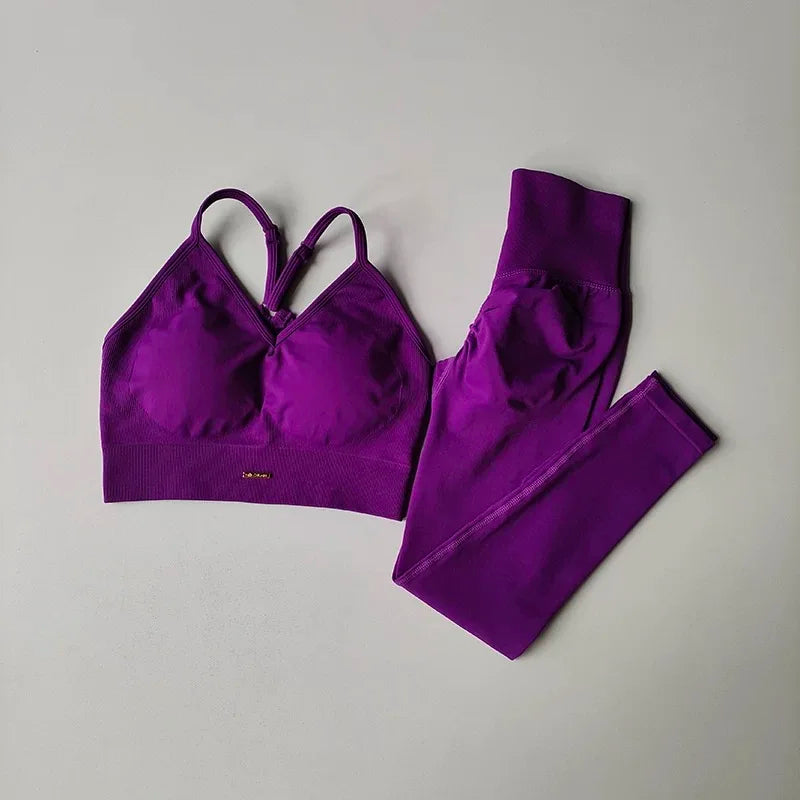 Conjunto de Exercício Peach de Cintura Alta com Efeito Levanta Bumbum