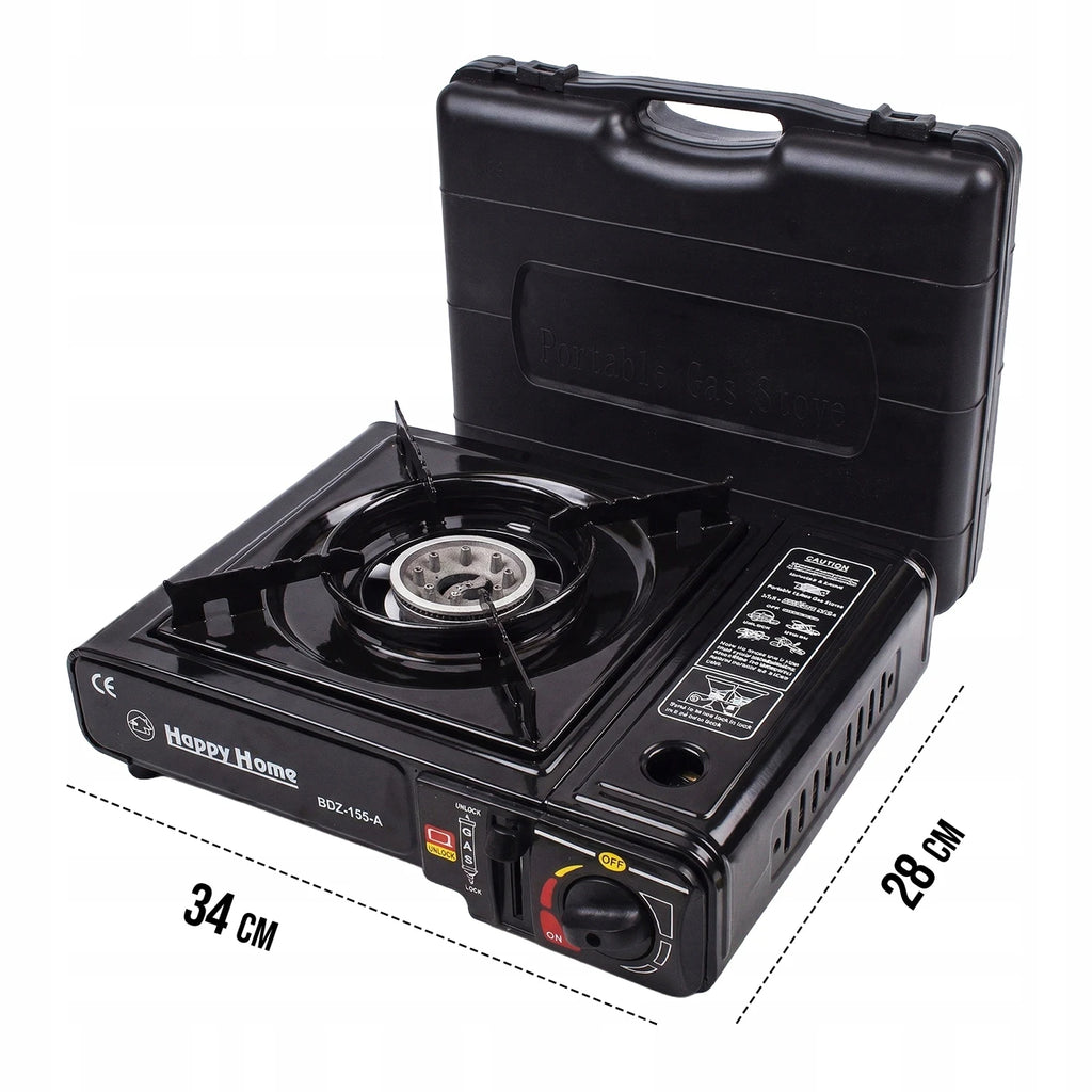 Fogão a Gás Portátil para Camping em Estojo com Adaptador