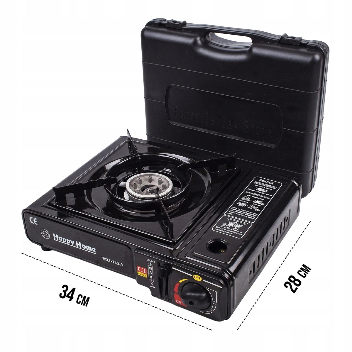Fogão a Gás Portátil para Camping em Estojo com Adaptador