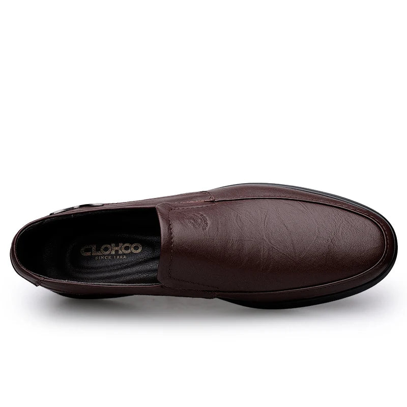 sapatos Clohoo camadas de couro com fundo de borracha