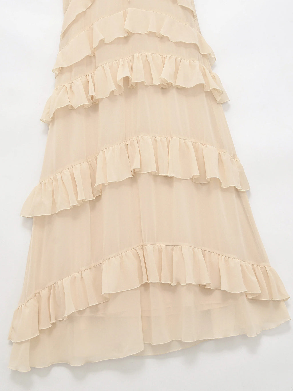 Vestido Midi, Vestido de Chiffon Sem Mangas com Decoração