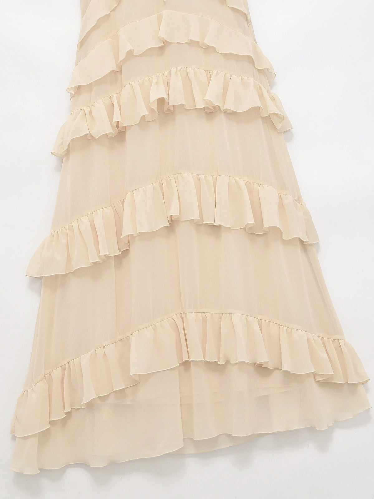 Vestido Midi, Vestido de Chiffon Sem Mangas com Decoração